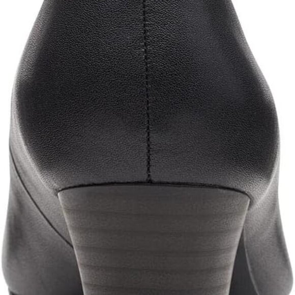 Women’s Leather Step Pump Size 10 Wide Black Rubber Sole Casual Dress Shoe - Picture 7 of 8